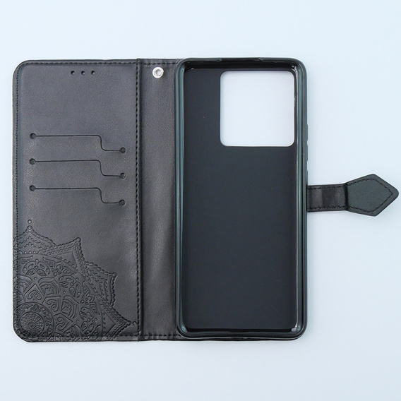 Etui z klapką do Xiaomi 13T / 13T Pro, Mandala, czarne