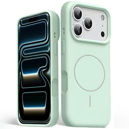 Etui silikonowe do iPhone 17 Pro, do MagSafe, antywstrząsowe, zielone