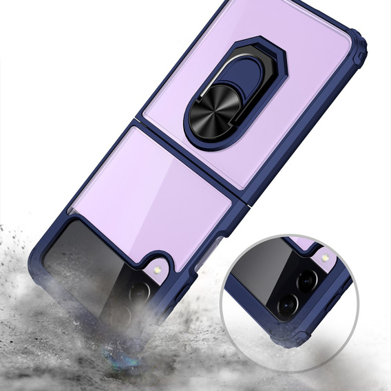 Etui do Samsung Galaxy Z Flip3 5G, Clear Ring, niebieskie