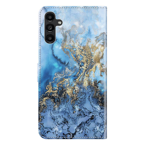 Etui z klapką do Samsung Galaxy A14 4G/5G, Wallet, Marble niebieskie