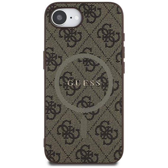 Etui GUESS do iPhone 16E, 4G Ring Classic Logo, brązowe