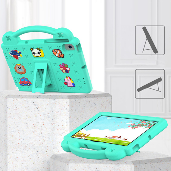 Etui do Samsung Tab A8 X200 / X205, Cute Patterns, z podstawką, Zielone