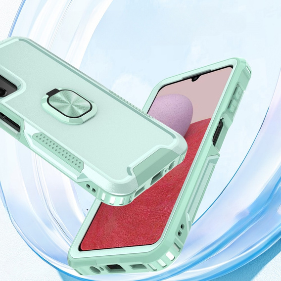 Etui do Samsung Galaxy A14 4G/5G, pancerne z ringiem, zielone