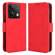Etui z klapką do Xiaomi Redmi Note 13 5G, Card Slot, czerwone