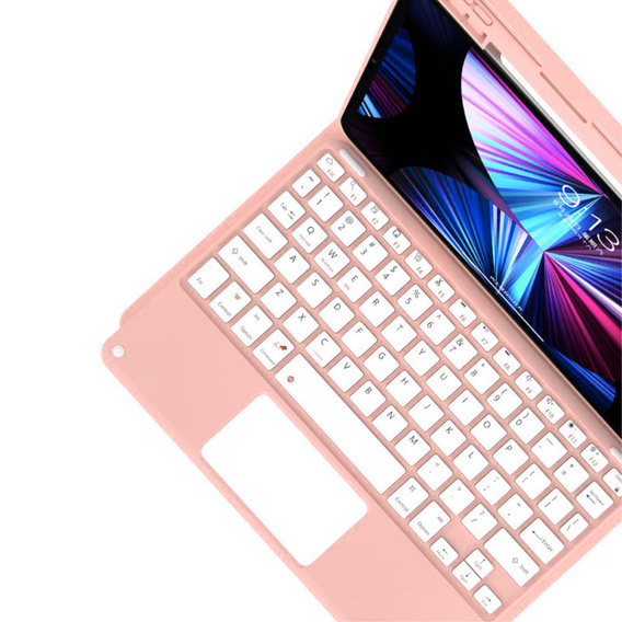 Etui z klawiaturą do iPad Air 10.9" 2022/2020 (5/4 gen.), Touchpad, różowe rose gold