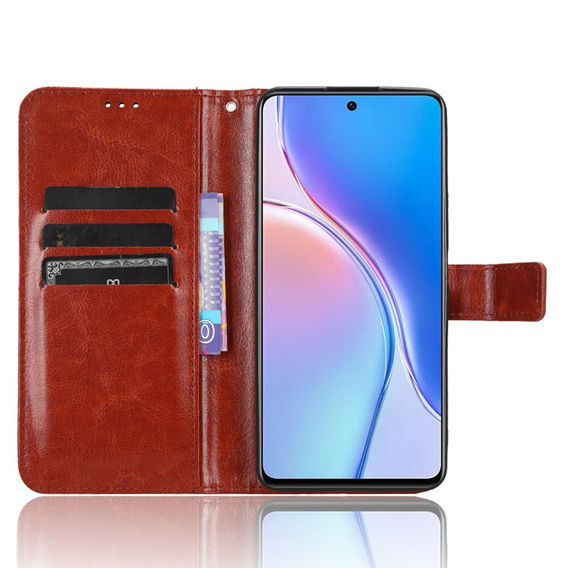 Etui z klapką do Huawei Nova 11i, Crazy Horse Wallet, brązowe
