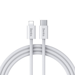 BENKS Kabel Type-C do Lightning 27W / 3A 100cm, biały