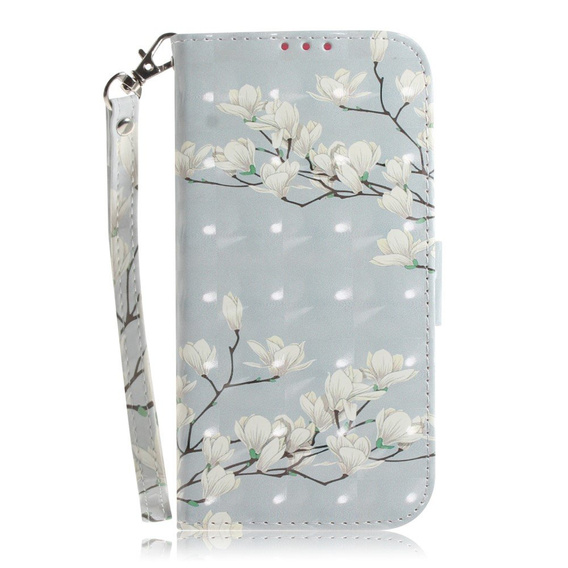 Etui z klapką do Xiaomi Redmi Note 9S / 9 Pro / 9 Pro Max, Wallet, Magnolia Flowers szare