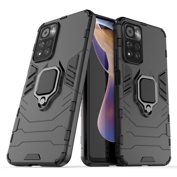 Etui do Xiaomi Poco M4 Pro 5G / Redmi Note 11S 5G, Kickstand Ring, czarne