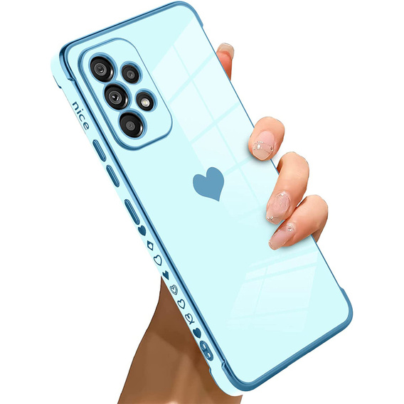 Etui do Samsung Galaxy A53 5G, Electro heart, niebieskie