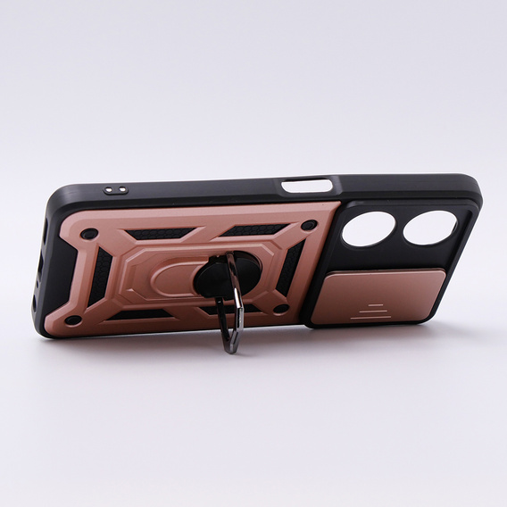 Etui pancerne do Oppo A98 5G, CamShield Slide, różowe rose gold