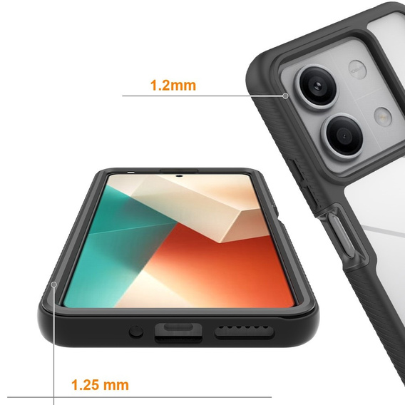Etui do Xiaomi Redmi Note 13 5G, Shockproof, z folią, czarne