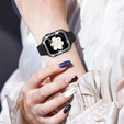 Bransoleta + Etui z Diamentami do Apple Watch 4/5/6/SE 40mm, Czarna