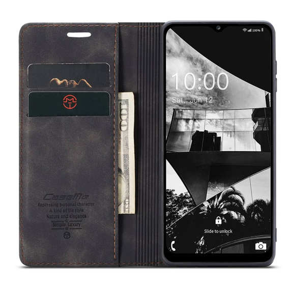 Etui CASEME do Samsung Galaxy M33 5G, Leather Wallet Case, czarne