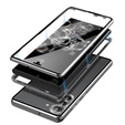 Etui do Samsung Galaxy S23, Magnetic Dual Glass, srebrne