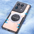 Etui do Motorola Edge 50 Ultra, z blaszką magnetyczne, przezroczyste / czarne