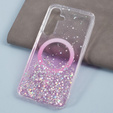 Etui do Samsung Galaxy S24, Glittery, do MagSafe, różowe