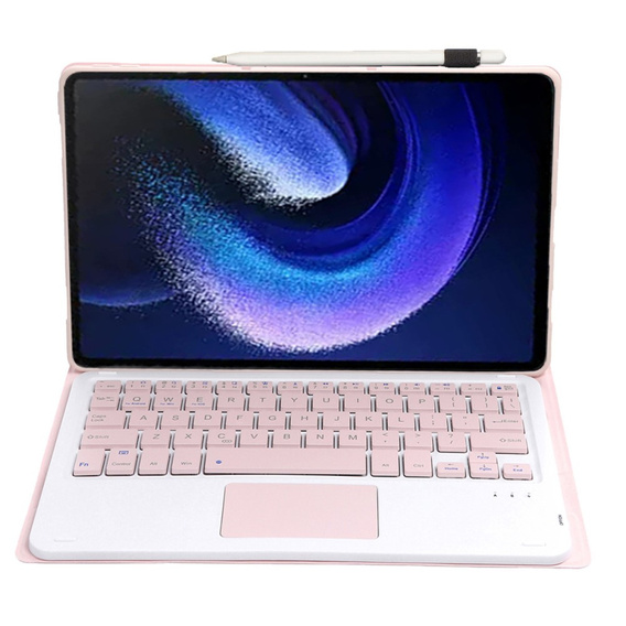 Etui z klawiaturą do Xiaomi Pad 6 / 6 Pro, Touchpad, różowe