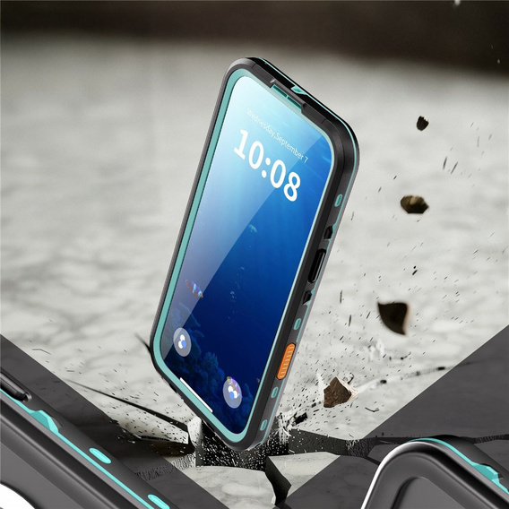 Etui do iPhone 17 Air, Wodoodporne IP68, SHELLBOX MagSafe, niebieskie