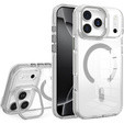 Etui do iPhone 17 Pro, do MagSafe, z podstawką, transparentne z szarymi wstawkami