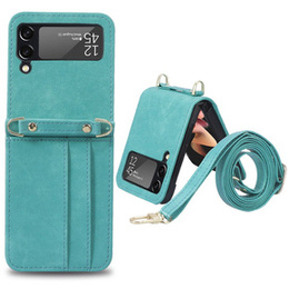 Etui Leather Card Slots do Samsung Galaxy Z Flip4 5G, Green