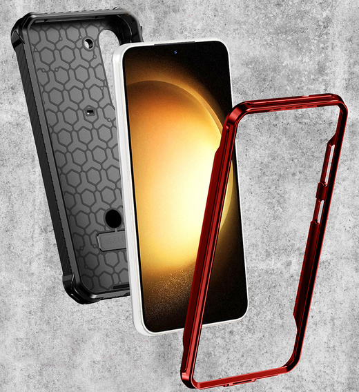 Etui do Samsung Galaxy S23 Plus, Heavy Duty Ring Belt Clip, czerwone