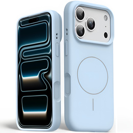 Etui silikonowe do iPhone 17 Pro Max, do MagSafe, antywstrząsowe, niebieskie