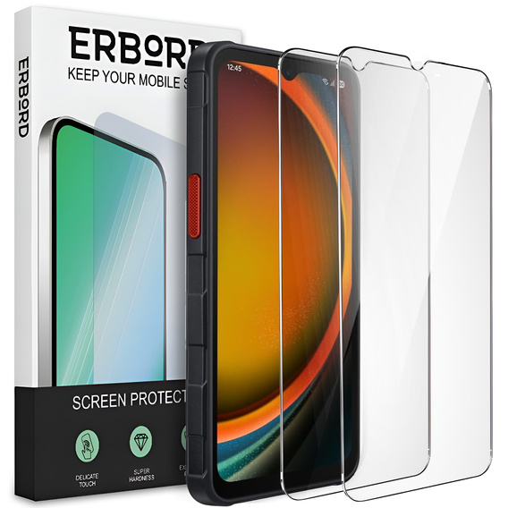 2x Szkło Hartowane ERBORD 9H Hard Glass do Samsung Galaxy Xcover 7 Pro – codzienna ochrona w eleganckim wydaniu