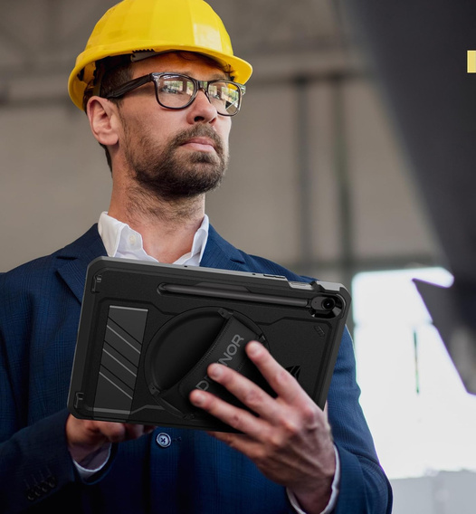 Etui pancerne do Galaxy Tab S10 Lite / S10 FE / S9 FE / Tab S9, Dexnor Kickstand z folią na ekran, czarne
