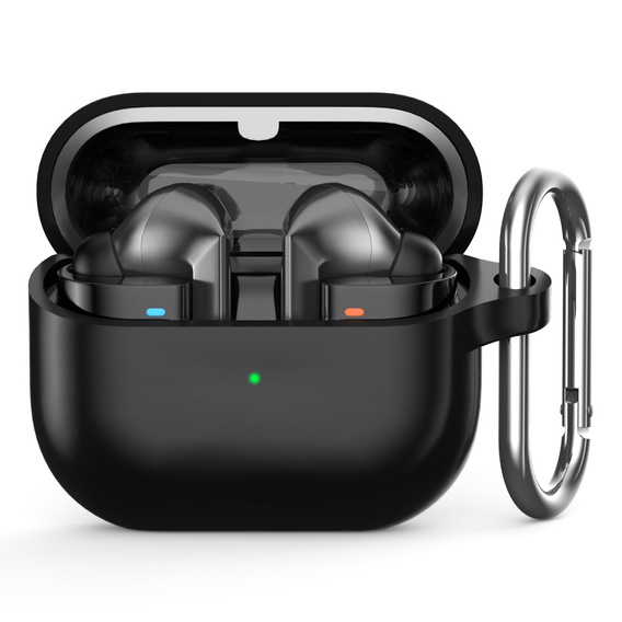 Silikonowe etui ochronne z karabińczykiem – do Galaxy Buds3 / Buds3 Pro - czarne