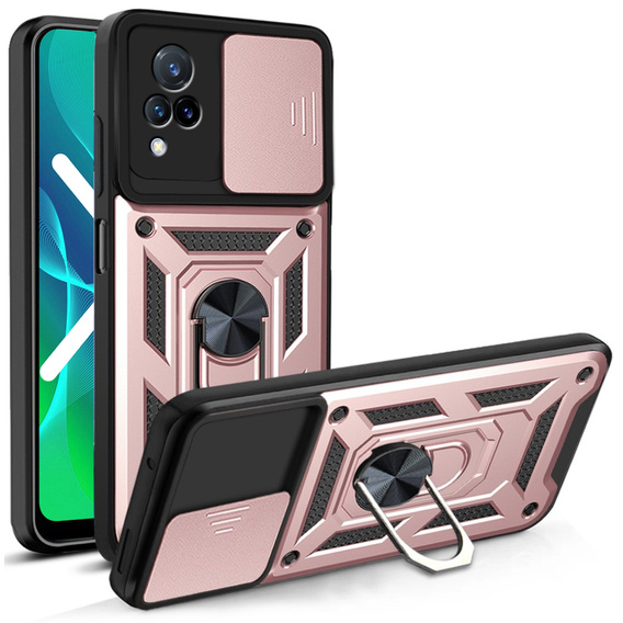 Etui pancerne do Vivo V21 5G, CamShield Slide, różowe rose gold
