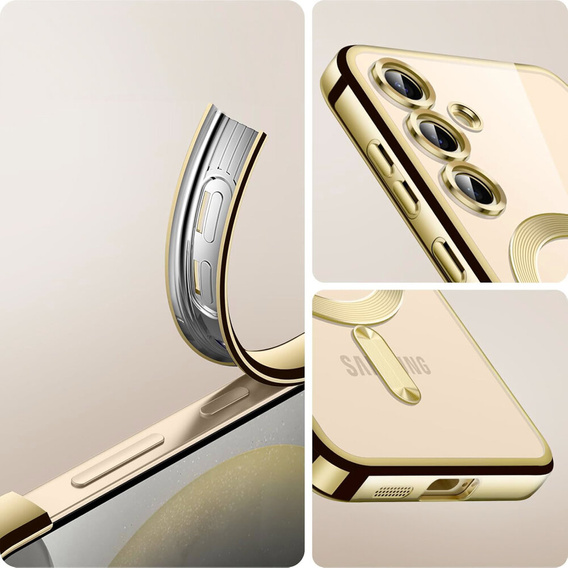 Etui do Samsung Galaxy S23 FE, Electro MagSafe, złote + Szkło na ekran