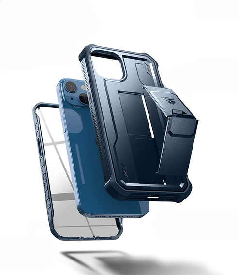 Etui pancerne do iPhone 13 / 14, Dexnor Full Body, granatowe