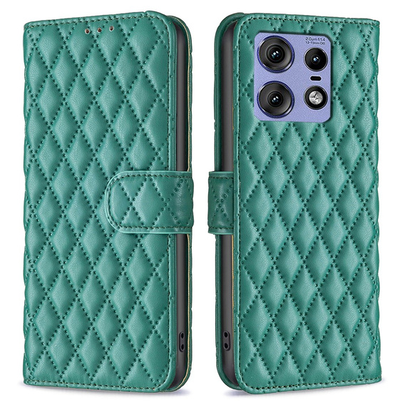 Etui z klapką do Motorola Edge 50 Pro, Wallet, BINFEN COLOR, zielone