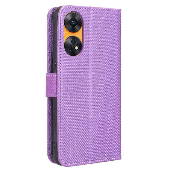 Etui z klapką do Oppo Reno8 T 4G, Wallet Smart Magnet, fioletowe
