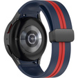 Pasek Silikonowy do Samsung Galaxy Watch 4/5/6 40/42/43/44/45/46/47mm, Granatowy / Czerwony