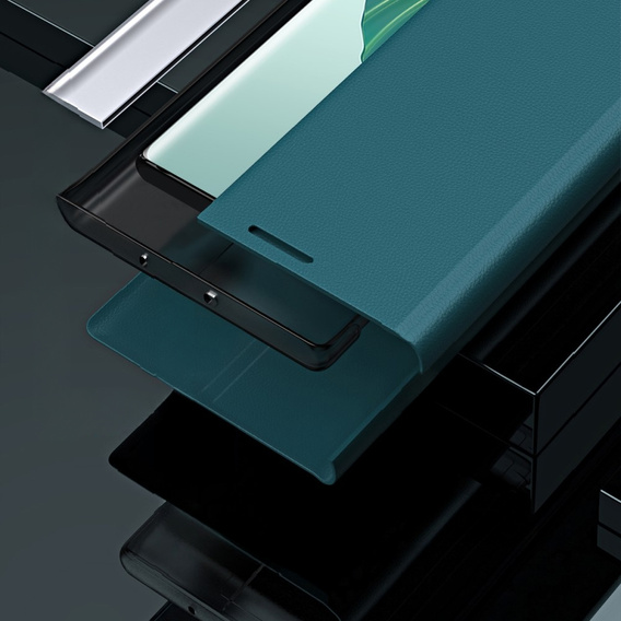 Etui z klapką do Honor Magic 5 Lite, Side Magnetic, zielone