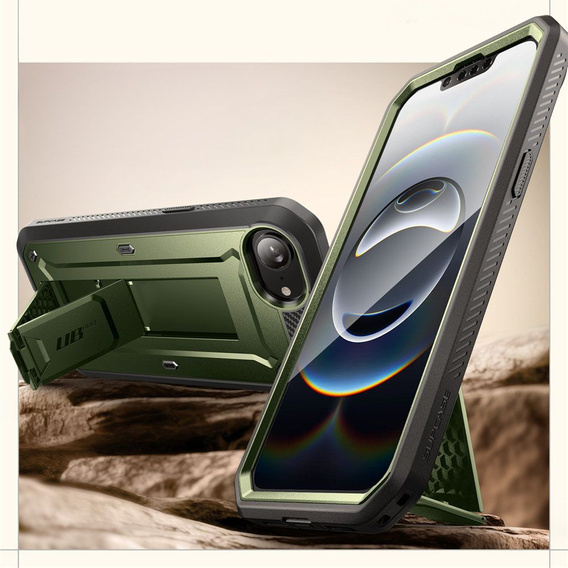 Etui Supcase do iPhone 16E, Unicorn Beetle Pro, Zielone