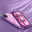 Etui do iPhone 16, Magnetic Dual Glass, fioletowe