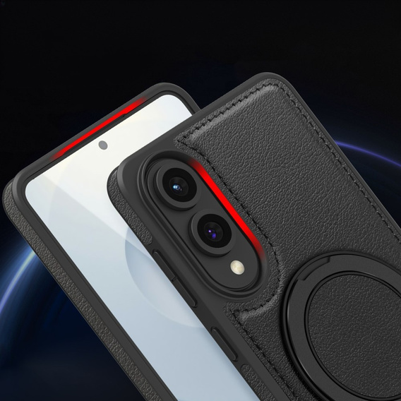 Etui do Samsung Galaxy S25 Edge, magnetyczne z podstawką – czarne