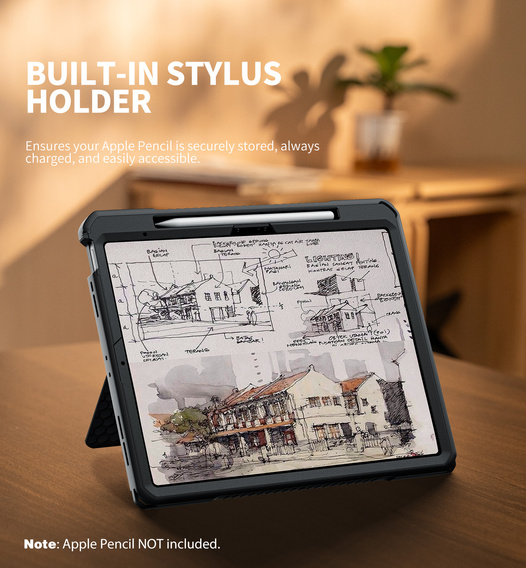 Etui Dexnor 360° z paskiem i uchwytem na rysik do iPad Air 13" 2025/2024 (7/6 gen.)