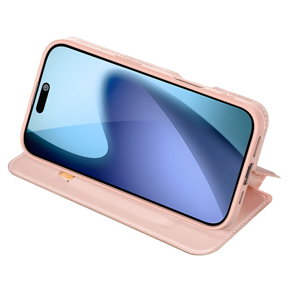 Etui Dux Ducis do iPhone 17, Skin Pro, z klapką, z miejscem na kartę,  różowe