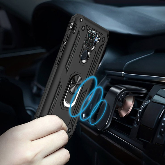 Etui pancerne do Xiaomi Redmi Note 9, Nox Case Ring, czarne