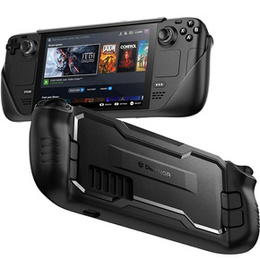 Zestaw Etui Dexnor do Steam Deck, Rugged, Czarne + Szkło Spigen