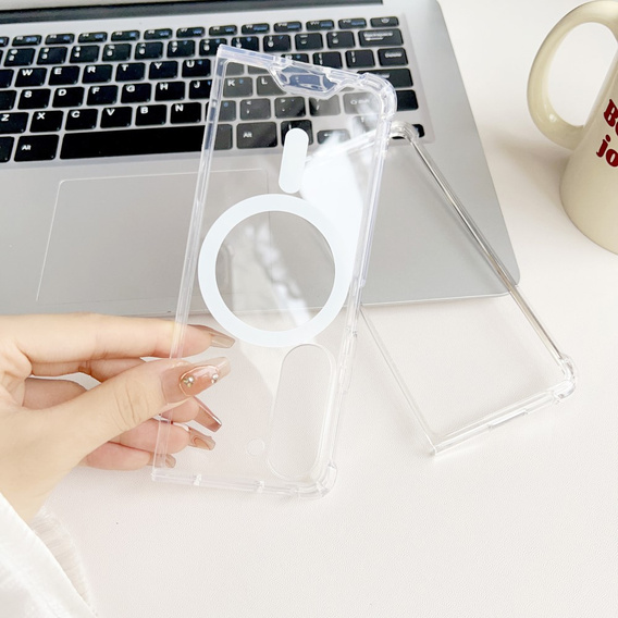 Etui do Samsung Galaxy Z Fold5 5G do MagSafe, Dropproof magnetyczne przezroczyste
