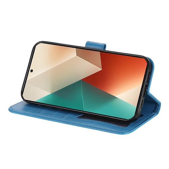 Etui z klapką do Xiaomi Redmi Note 13 5G, Mandala, niebieskie