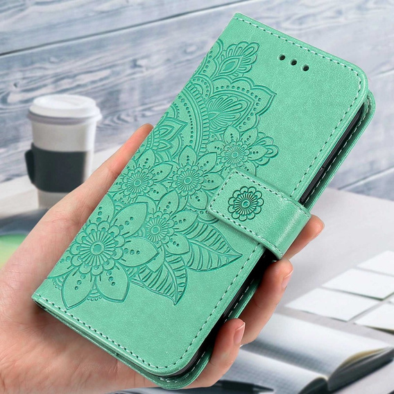 Etui z klapką do Xiaomi Redmi Note 12 5G / POCO X5 5G, Mandala, zielone