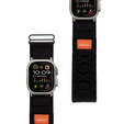 Pasek Nylonowy ERBORD Runner do Apple Watch 1/2/3/4/5/6/7/8/9/10/11/SE Ultra 1/2/3 42/44/45/46/49mm, Czarny