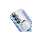 Etui z klapką do Samsung Galaxy S24 FE, RFID Wallet MagSafe z ochroną aparatu, niebieskie