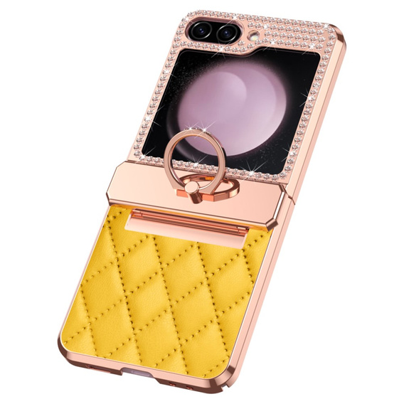 Etui do Samsung Galaxy Z Flip7 FE / Z Flip6, Rhombus Grid, żółte